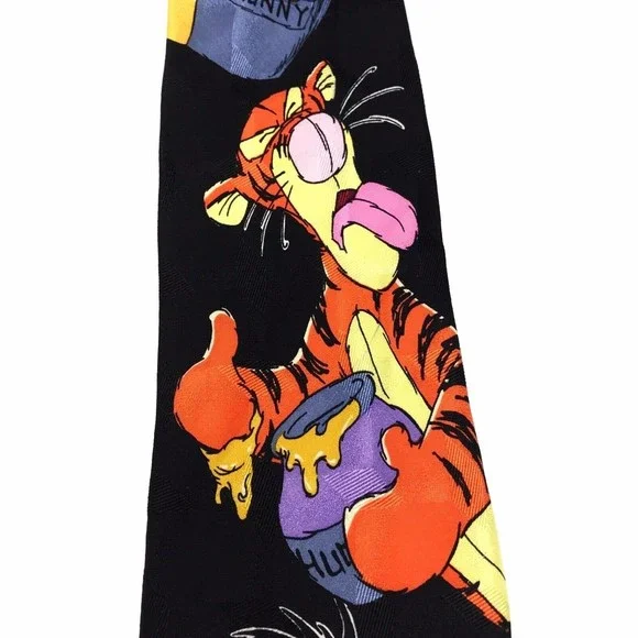 Disney Winnie The Pooh Tie Tigger Eeyore Friends EH Shepard 100% Silk Necktie - Picture 4 of 9
